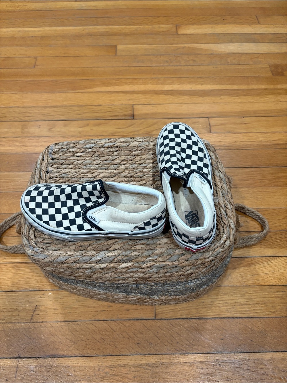 Vans Kids Slip-On Sneakers in Black and White Checkerboard